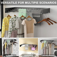 Collapsible Laundry Drying Rack – Wall Mounted Clothes Airer for Indoor or Outdoor