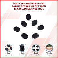 12pcs Hot Massage Stone Basalt Stones Kit Set Rock SPA Oiled Massage Tool