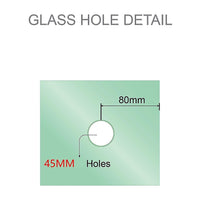90cm Frameless Diamond Shower Screen with Chrome Brackets and SS Hinges