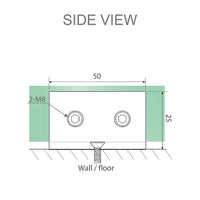 90cm Frameless Diamond Shower Screen with Chrome Brackets and SS Hinges, Round Handle