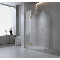 90cm Frameless Diamond Shower Screen – Chrome F-Brackets with SS Hinges for Modern Bathrooms