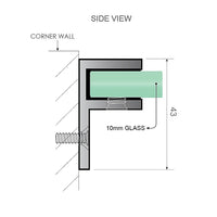 90cm Frameless Diamond Shower Screen with Chrome Brackets and SS Hinges, Round Handle