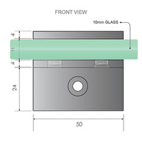 100cm Frameless Diamond Shower Screen with Chrome Brackets and SS Hinges, Round Handle