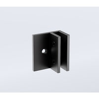 120x80cm Corner Frameless Shower Screen with Black Brackets and SS Hinges
