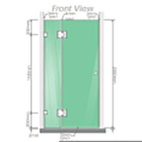 120x90cm Corner Frameless Shower Screen with Chrome Channel and SS Hinges