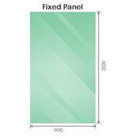 120x90cm Corner Frameless Shower Screen with Chrome Channel and SS Hinges