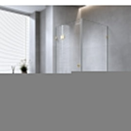 120x100cm Corner Frameless Shower Screen with Chrome Brackets and SS Hinges