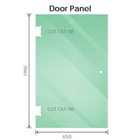 120x100cm Corner Frameless Shower Screen with Chrome Brackets and SS Hinges, Round Handle