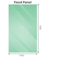 120x100cm Corner Frameless Shower Screen with Chrome Brackets and SS Hinges