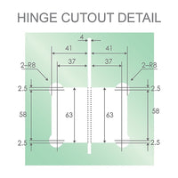 120x100cm Corner Frameless Shower Screen with Chrome Brackets and SS Hinges, Round Handle