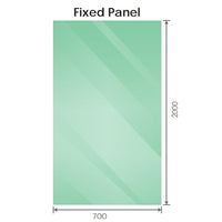 120x70cm Corner Frameless Shower Screen with Black Brackets and Brass Hinges