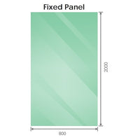 120x80cm Corner Frameless Shower Screen with Black Brackets and Brass Hinges