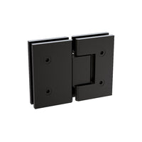 120x80cm Corner Frameless Shower Screen with Black Brackets and Brass Hinges