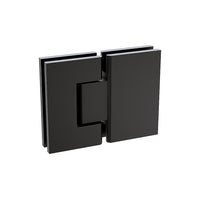 120x120cm Corner Frameless Shower Screen with Black Brackets and Brass Hinges - Wall U-Brackets
