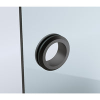 120x120cm Corner Frameless Shower Screen with Black Brackets and Brass Hinges - Wall U-Brackets