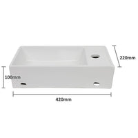 Small Compact Bathroom Cloakroom Hand Wash Basin Sink Ceramic Wall Hung
