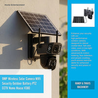 9MP Wireless Solar Camera WIFI Security Outdoor Battery PTZ CCTV Home House V380