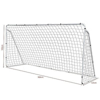 3.6m x 1.8m Portable Soccer Goal Net Steel Post Frame Backyard Football Training Set