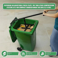 Wheelie Bin Compactor Manual Press Household Rubbish Trash Recycling Bins