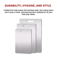 3 x 304SS Cutting Chopping Board Stainless Steel