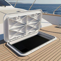 606 x 353mm White Boat Access Hatch – Marine Deck Inspection Lid for Boat, Yacht & RV Use