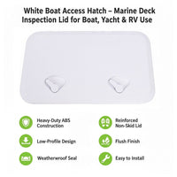 606 x 353mm White Boat Access Hatch – Marine Deck Inspection Lid for Boat, Yacht & RV Use