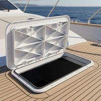 606 x 353mm White Boat Access Hatch – Marine Deck Inspection Lid for Boat, Yacht & RV Use