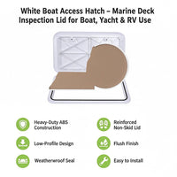 606 x 353mm White Boat Access Hatch – Marine Deck Inspection Lid for Boat, Yacht & RV Use