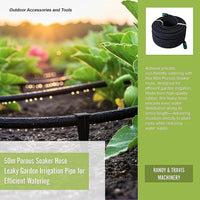 50m Porous Soaker Hose – Leaky Garden Irrigation Pipe for Efficient Watering