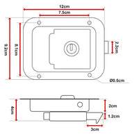 4 x Toolbox Lock Steel Paddle Handles – Heavy Duty Trailer Door Latch Set for Ute & Tool Cabinets