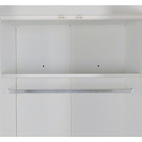 3 Door White Wardrobe – White Handles, Hanging Rail & Shelves