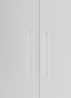 4 Door Wardrobe in White Gloss – Hanging Rail, Shelves & White Handles