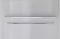 4 Door Wardrobe in White Gloss – Hanging Rail, Shelves & Gold Handles