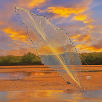 3m Nylon Fishing Cast Net – Quick Throw Mesh with Chain Weights & Drawstring