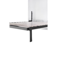 Queen Wall Bed in White – Space Saving Murphy Bed Kit with Silver Door Handle