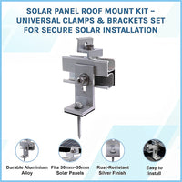 Solar Panel Roof Mount Kit – Universal Clamps & Brackets Set for Secure Solar Installation