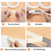 72 x White Masking Tape Rolls – 24mm x 50m Painters Adhesive Tape for Painting