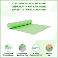 10m Underfloor Heating Underlay – For Laminate, Timber & Vinyl Flooring