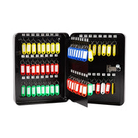 Key Cabinet Lock Box – 72 Key Capacity Wall Mount Secure Storage Organizer