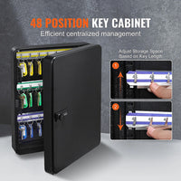 48-Key Cabinet Key Safe with Combination Lock & Keys – Wall Mounted Storage