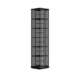 360 Rotating Bookshelf Bamboo Storage Display Rack Shelving in Black