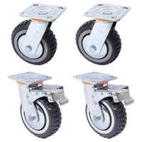 Heavy Duty Plate Caster Wheels Set 4 1200kg Swivel