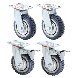 Heavy Duty Plate Caster Wheels Set 4 1200kg Swivel