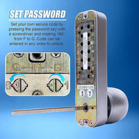 Mechanical Keyless Door Lock with Handle for Garage Office