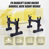 2x Deadlift Sling Racks Barbell Jack Squat Wedge