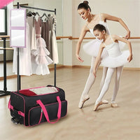 736.6 mm Heavy Duty Rolling Dance Bag with Garment Rack for Travel