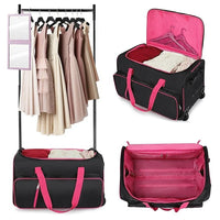 736.6 mm Heavy Duty Rolling Dance Bag with Garment Rack for Travel