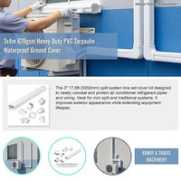 75mm 5.4m Mini Split Line Set Cover Kit PVC for Air Conditioner Installation