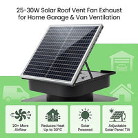 30W Solar Roof Vent Fan Exhaust Attic Ventilation for Home Garage Van