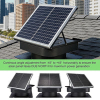 30W Solar Roof Vent Fan Exhaust Attic Ventilation for Home Garage Van
